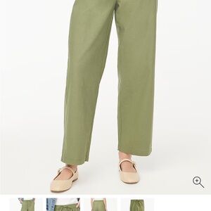 Olive Green Wide-Leg Pants